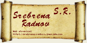Srebrena Radnov vizit kartica
